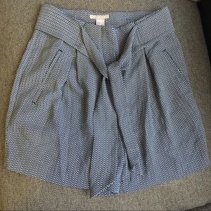  H&M Paper Bag Chevron Navy Shorts